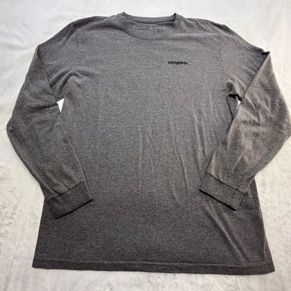 Men's Long-Sleeved Line Ridge Responsibili-Tee Gray Logo Large Mountain Graphic